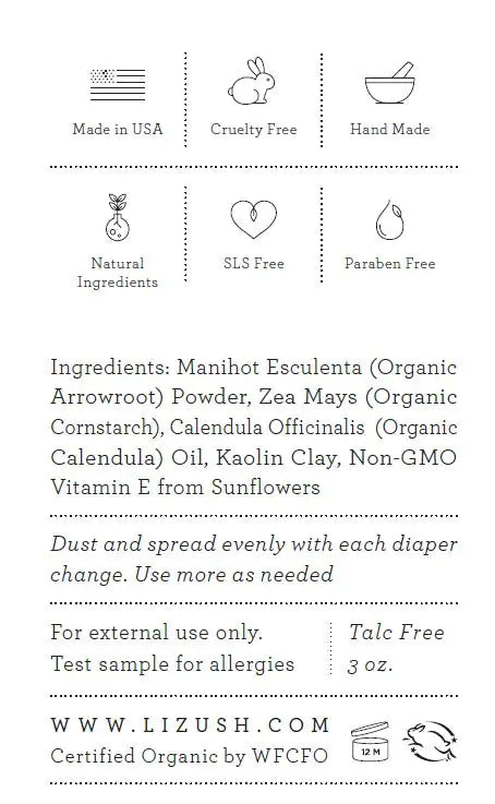 ORGANIC BABY POWDER - Talc Free