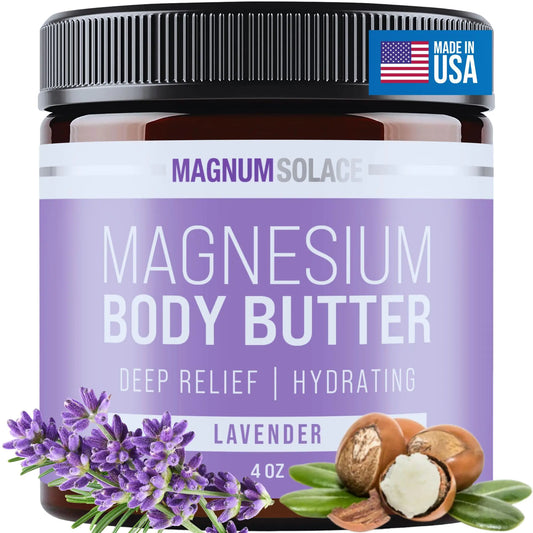 Magnesium Body Butter - Nighttime Magnesium Cream - Lightly Scented (Lavender) Lavender