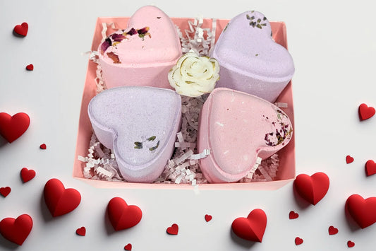 Heart Shaped Shower Steamers Gift Box, Set of 4 Shower Steamers Package